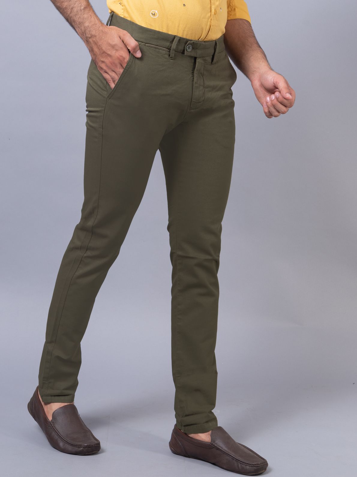 Turms Intelligent Apparel - Anti-Stain & Anti-odour - Sage - Mens Chinos -  Olive Green